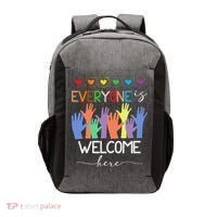 Idaho Teacher Everyone Is Welcome Here Fist Hand Support Vector Backpack thumb 0