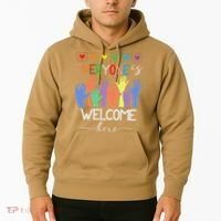 Idaho Teacher Everyone Is Welcome Here Fist Hand Support Hoodie thumb 2