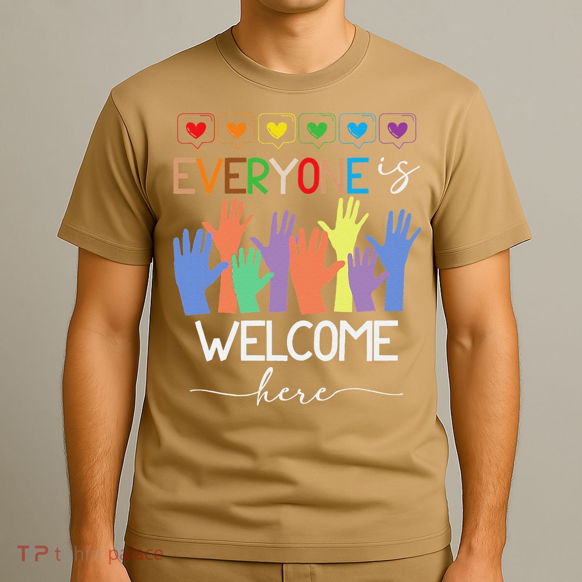 Idaho Teacher Everyone Is Welcome Here Fist Hand Support T-Shirt