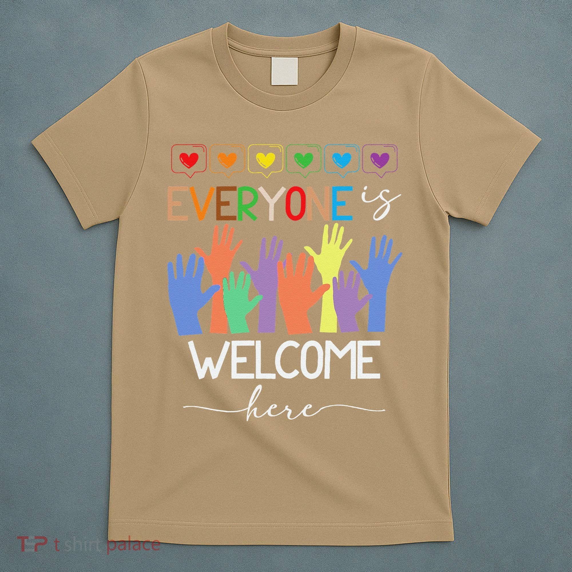 Idaho Teacher Everyone Is Welcome Here Fist Hand Support T-Shirt