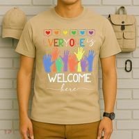 Idaho Teacher Everyone Is Welcome Here Fist Hand Support T-Shirt thumb 6