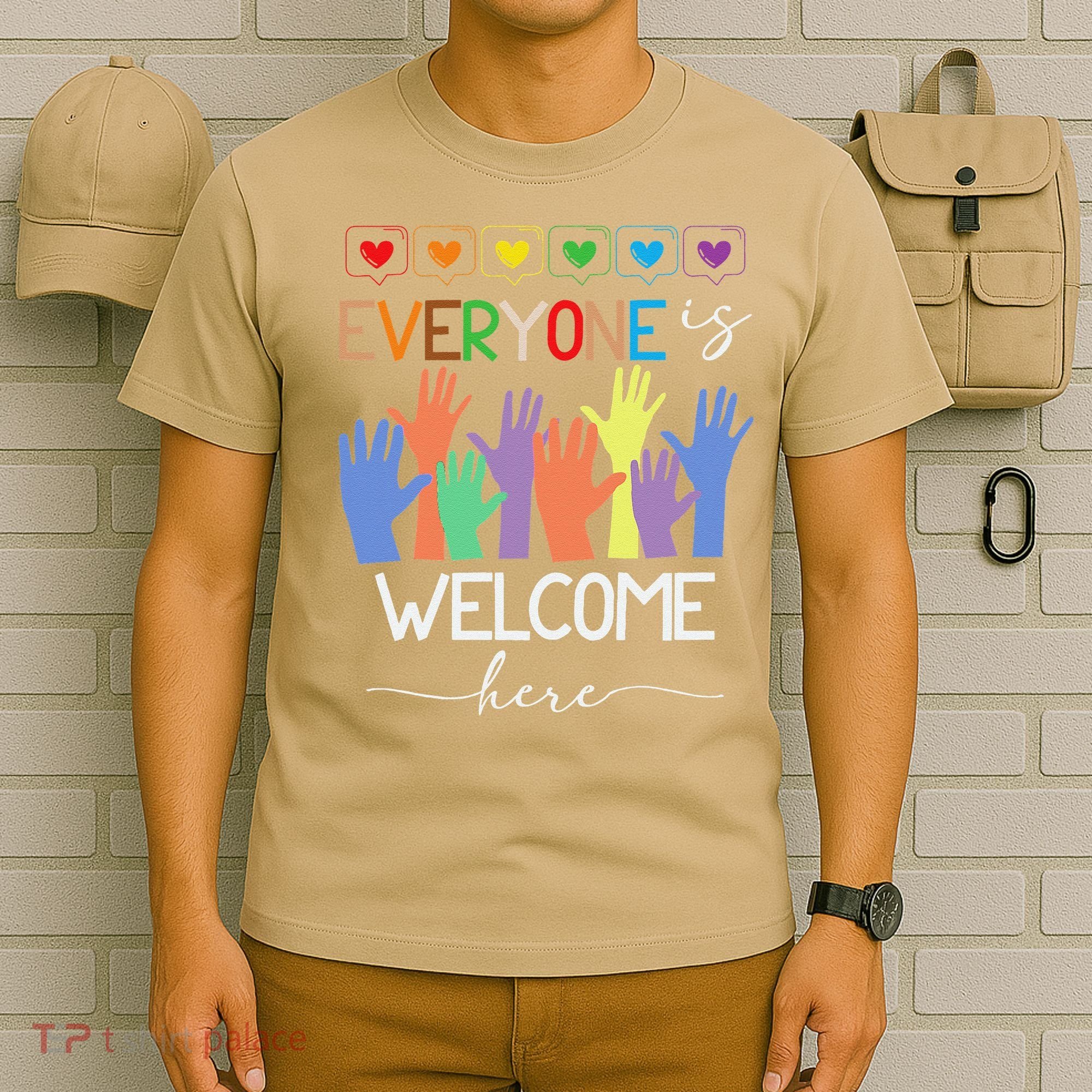 Idaho Teacher Everyone Is Welcome Here Fist Hand Support T-Shirt