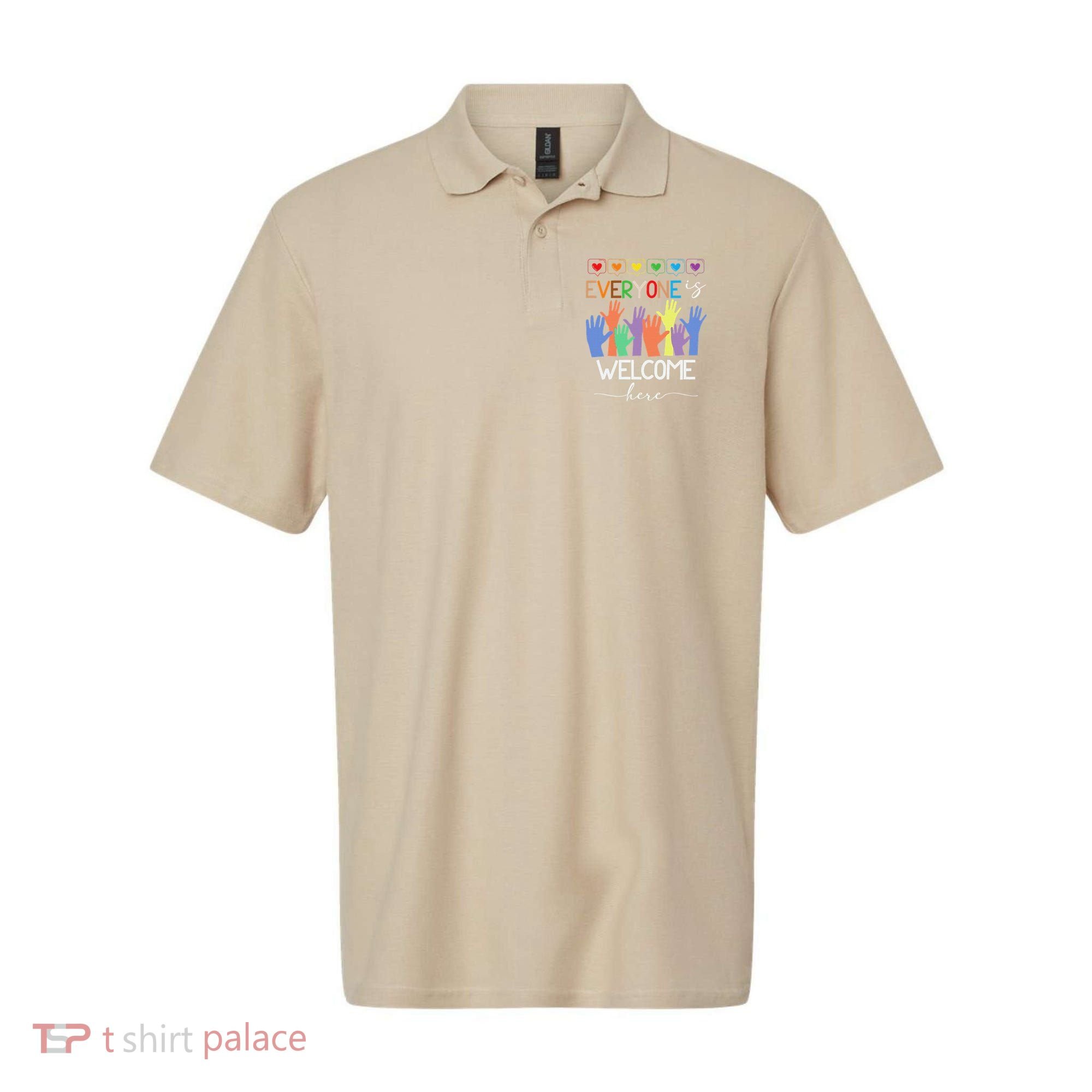 Idaho Teacher Everyone Is Welcome Here Fist Hand Support Polo