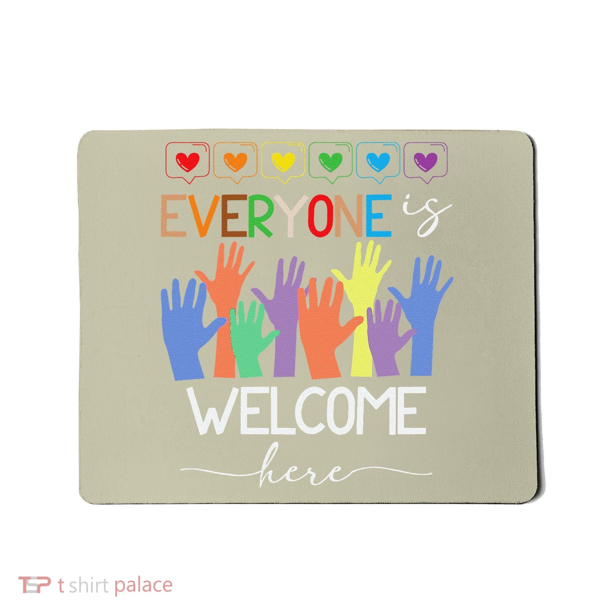 Idaho Teacher Everyone Is Welcome Here Fist Hand Support Mousepad