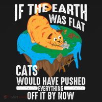 If The Earth Was Flat Cool Planet Cats Funny Gift USA-Made Doggie Bandana thumb 2
