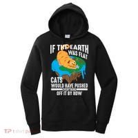 If The Earth Was Flat Cool Planet Cats Funny Gift Women's Hoodie thumb 0