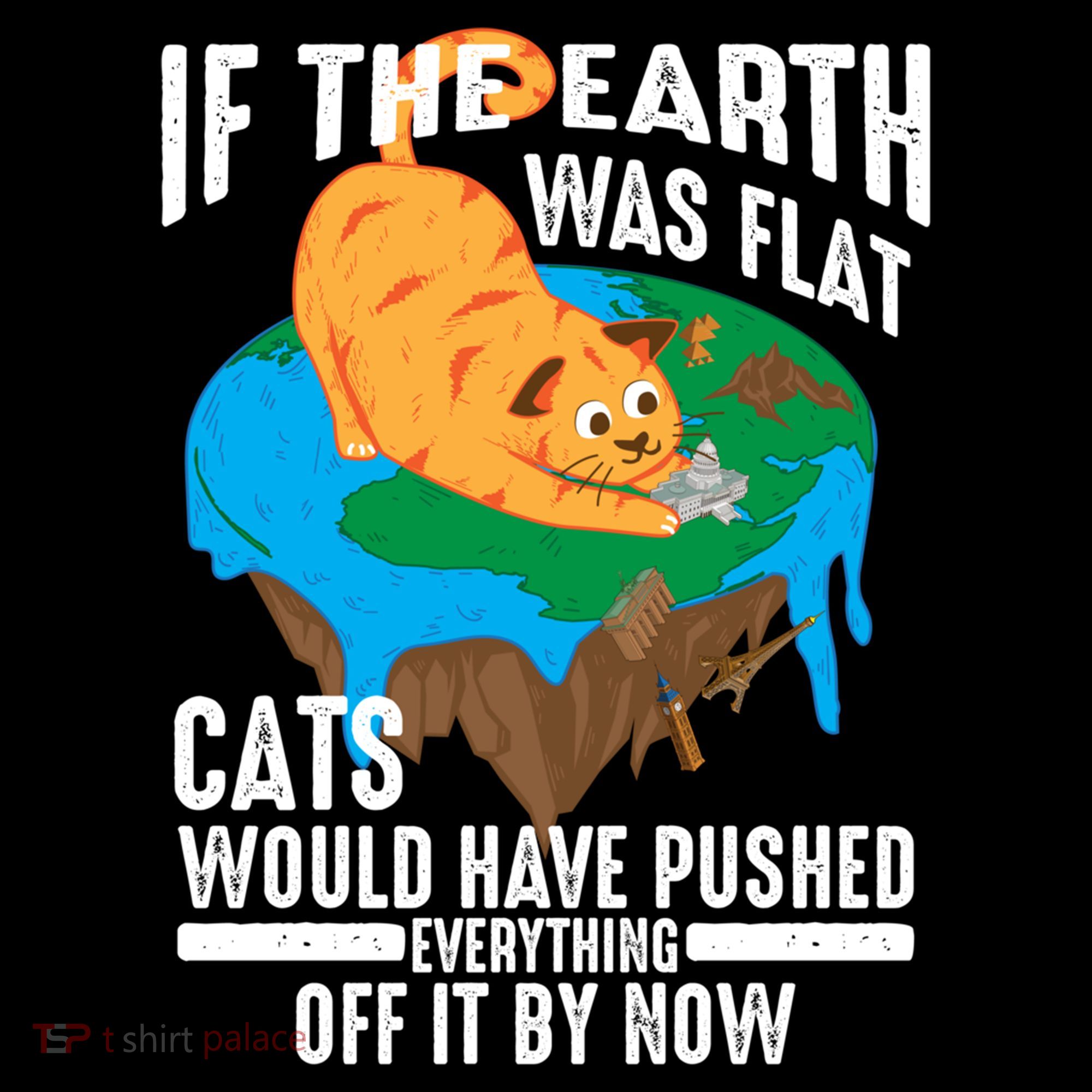If The Earth Was Flat Cool Planet Cats Funny Gift Women's Hoodie