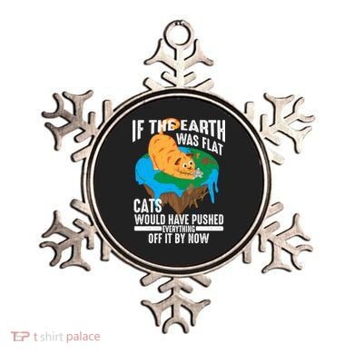 If The Earth Was Flat Cool Planet Cats Funny Gift Ornament