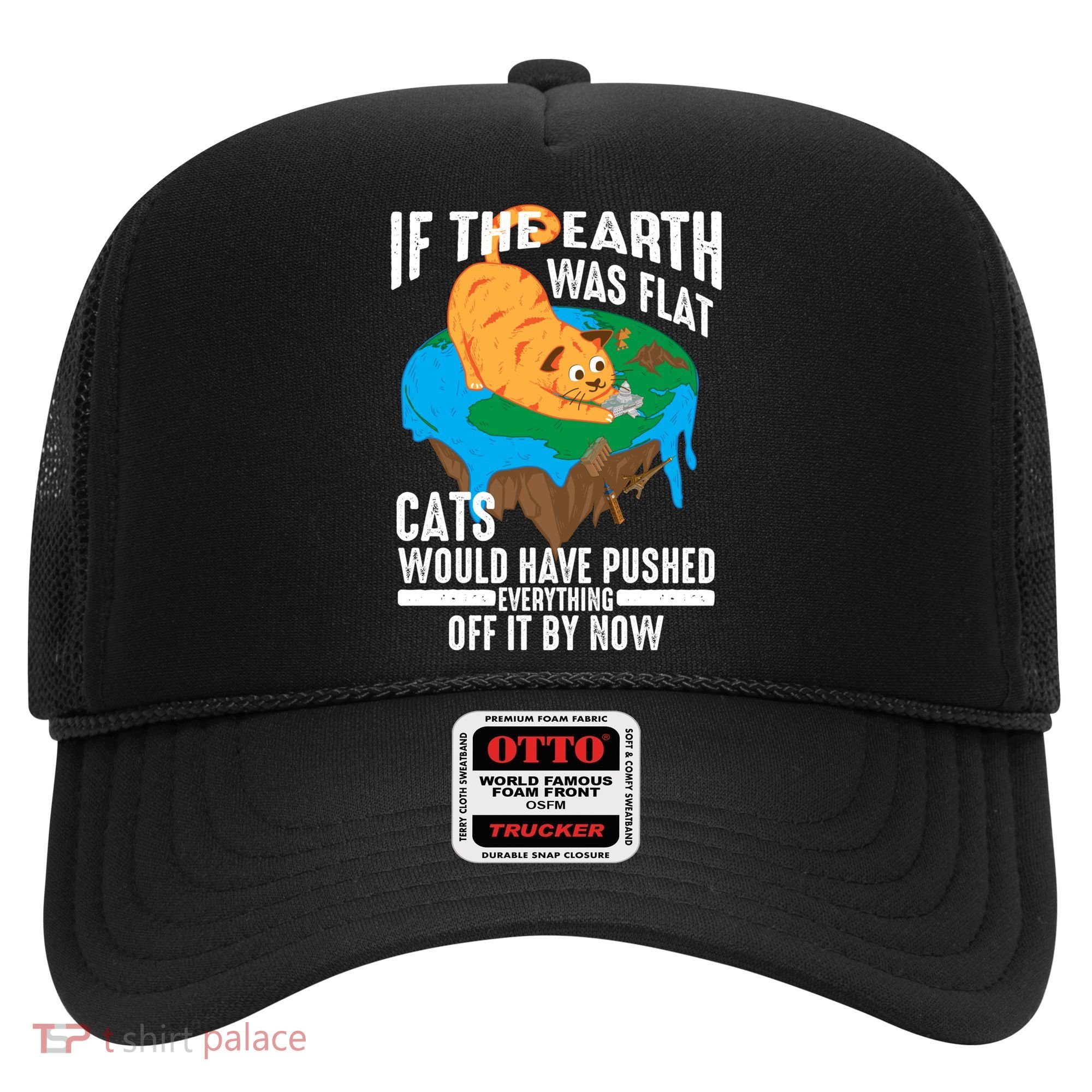 If The Earth Was Flat Cool Planet Cats Funny Gift Hat