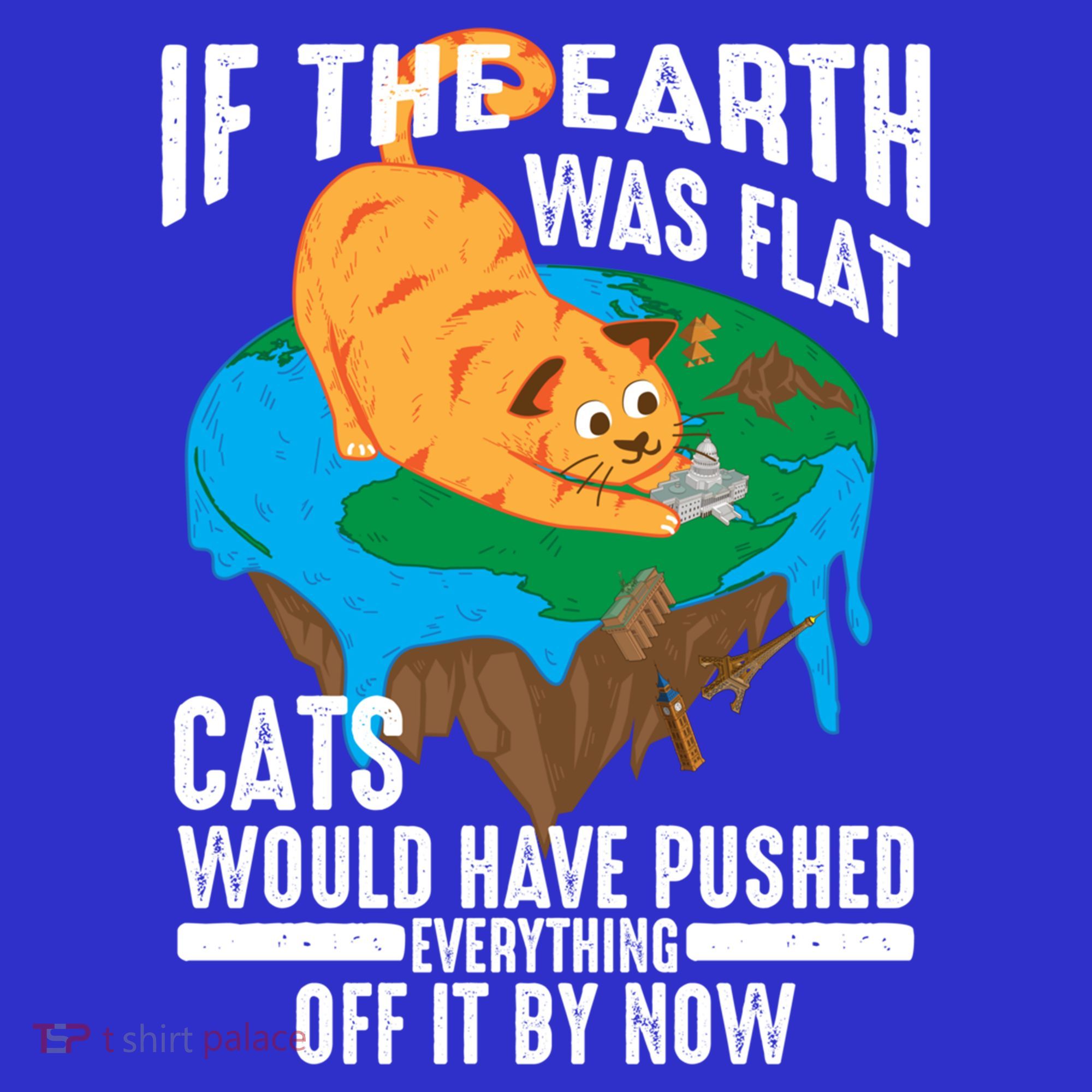 If The Earth Was Flat Cool Planet Cats Funny Gift Tall Sweatshirt