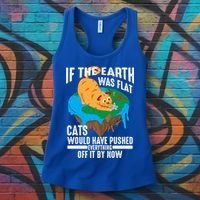 If The Earth Was Flat Cool Planet Cats Funny Gift Women's Tank Top thumb 3