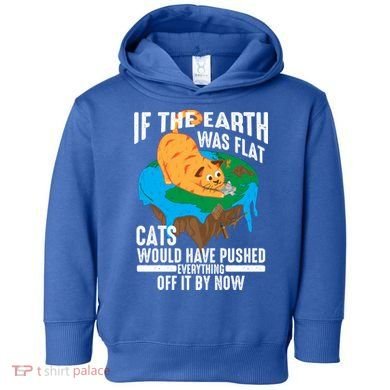 If The Earth Was Flat Cool Planet Cats Funny Gift Toddler Hoodie