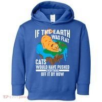 If The Earth Was Flat Cool Planet Cats Funny Gift Toddler Hoodie thumb 0