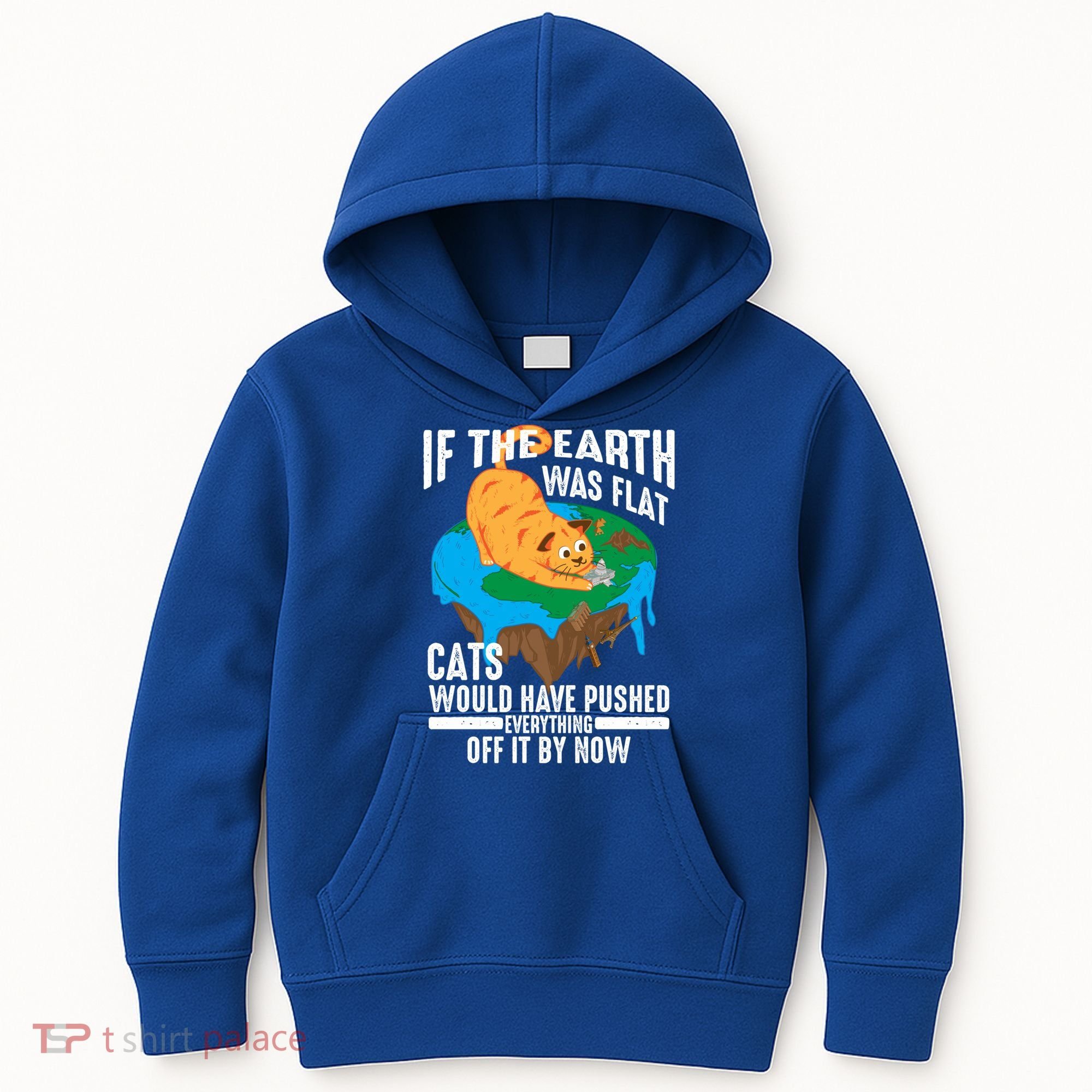 If The Earth Was Flat Cool Planet Cats Funny Gift Kids Hoodie