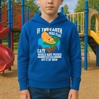 If The Earth Was Flat Cool Planet Cats Funny Gift Kids Hoodie thumb 2