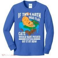 If The Earth Was Flat Cool Planet Cats Funny Gift Kids Long Sleeve Shirt thumb 0