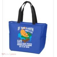 If The Earth Was Flat Cool Planet Cats Funny Gift Tote Bag thumb 3