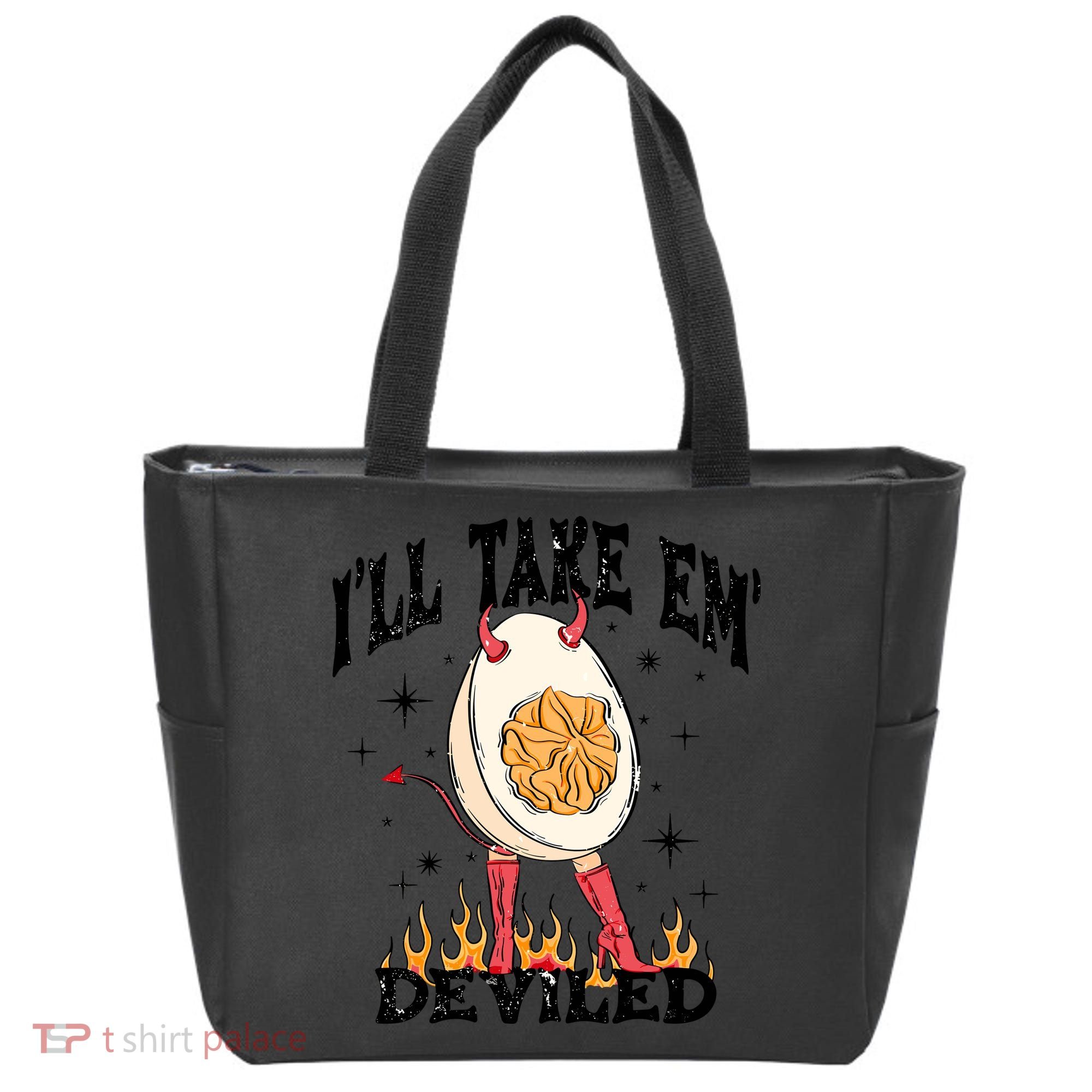 ILl Take Em Deviled Funny Thanksgiving Deviled Eggs Tote Bag