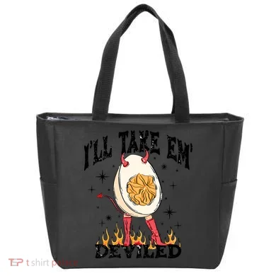 ILl Take Em Deviled Funny Thanksgiving Deviled Eggs Tote Bag
