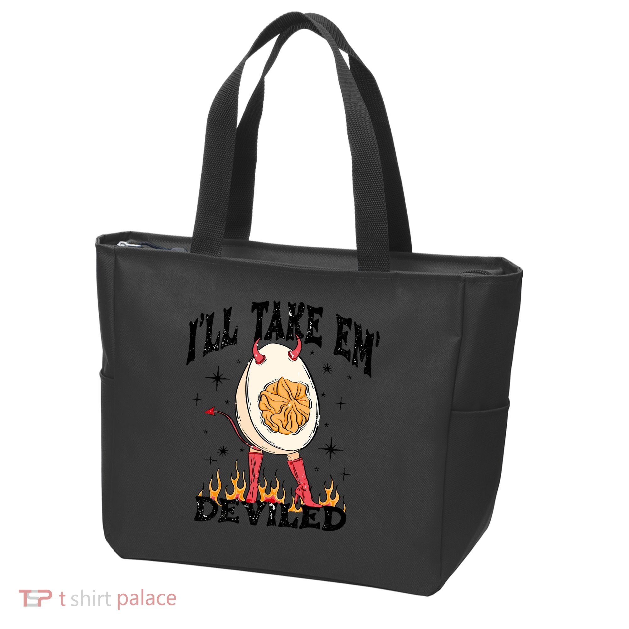 ILl Take Em Deviled Funny Thanksgiving Deviled Eggs Tote Bag