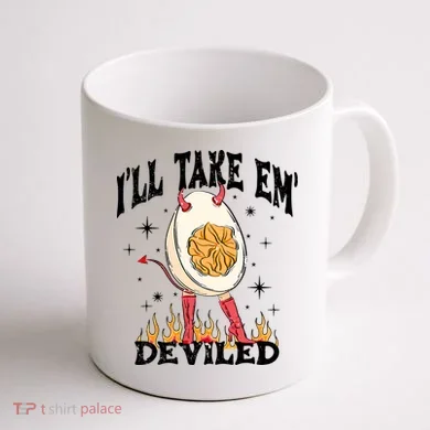 ILl Take Em Deviled Funny Thanksgiving Deviled Eggs Coffee Mug back