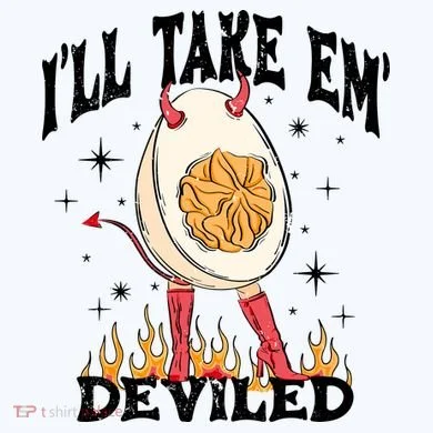 ILl Take Em Deviled Funny Thanksgiving Deviled Eggs Crop Fleece Hoodie