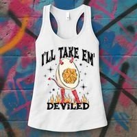 ILl Take Em Deviled Funny Thanksgiving Deviled Eggs Women's Tank Top thumb 3