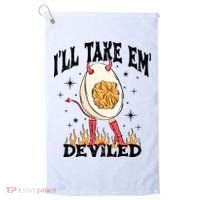 ILl Take Em Deviled Funny Thanksgiving Deviled Eggs Golf Towel thumb 0