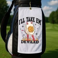 ILl Take Em Deviled Funny Thanksgiving Deviled Eggs Golf Towel thumb 2