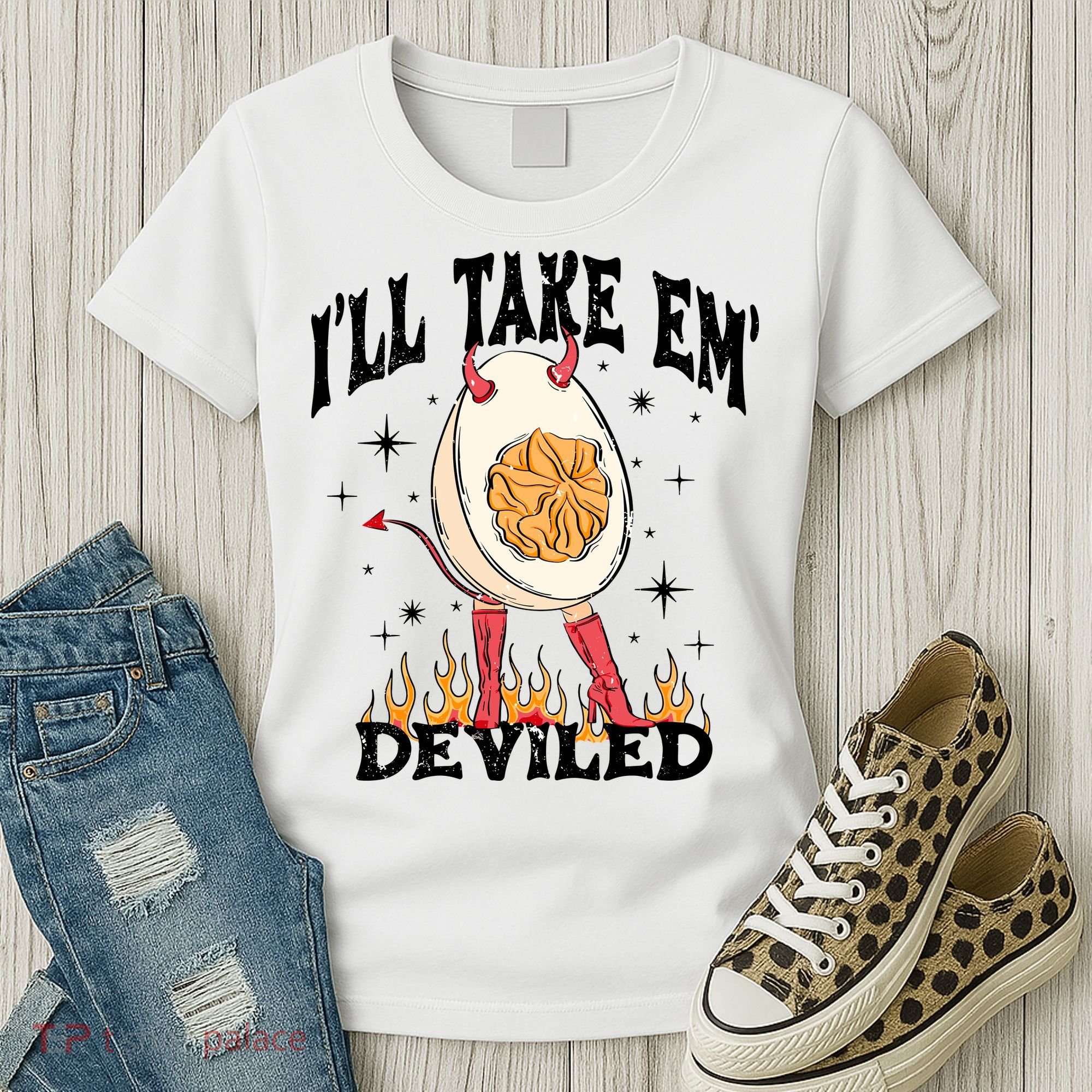 ILl Take Em Deviled Funny Thanksgiving Deviled Eggs Women's T-Shirt