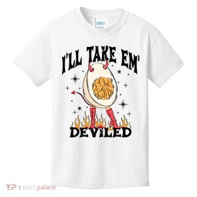 ILl Take Em Deviled Funny Thanksgiving Deviled Eggs Kids T-Shirt