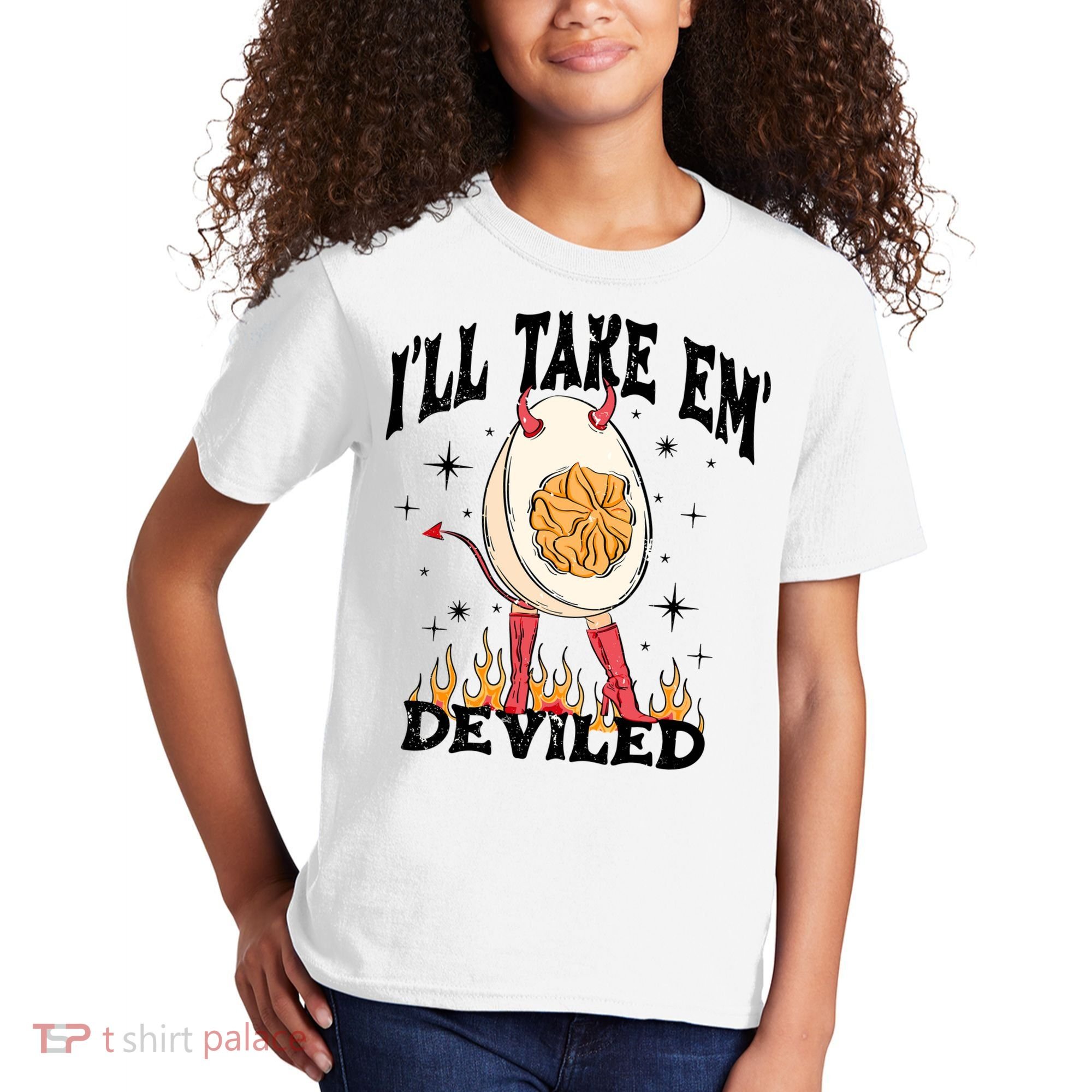 ILl Take Em Deviled Funny Thanksgiving Deviled Eggs Kids T-Shirt