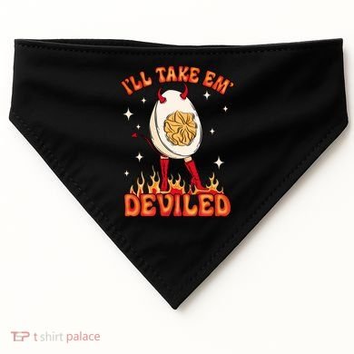 ILl Take Em Deviled Egg Funny Thanksgiving USA-Made Doggie Bandana