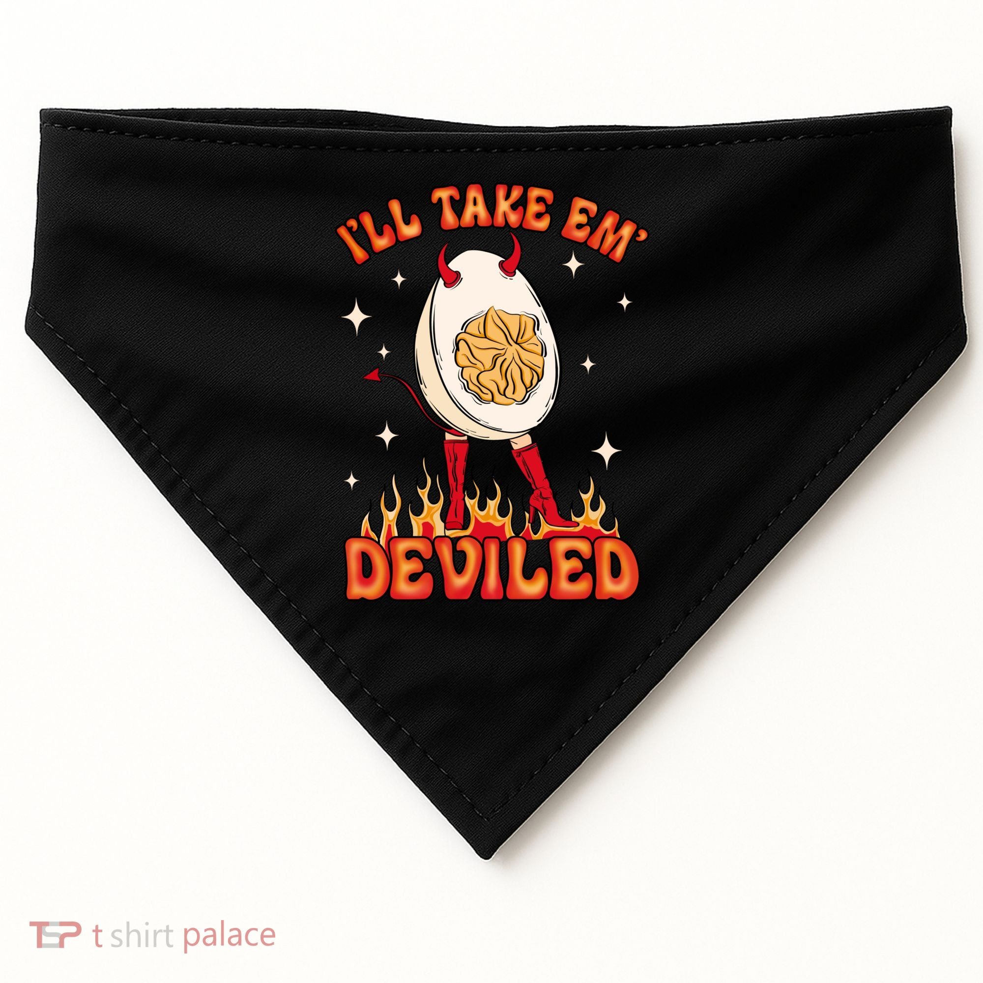 ILl Take Em Deviled Egg Funny Thanksgiving USA-Made Doggie Bandana