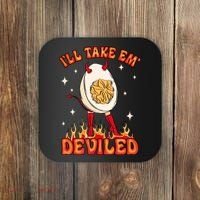 ILl Take Em Deviled Egg Funny Thanksgiving Coaster thumb 0