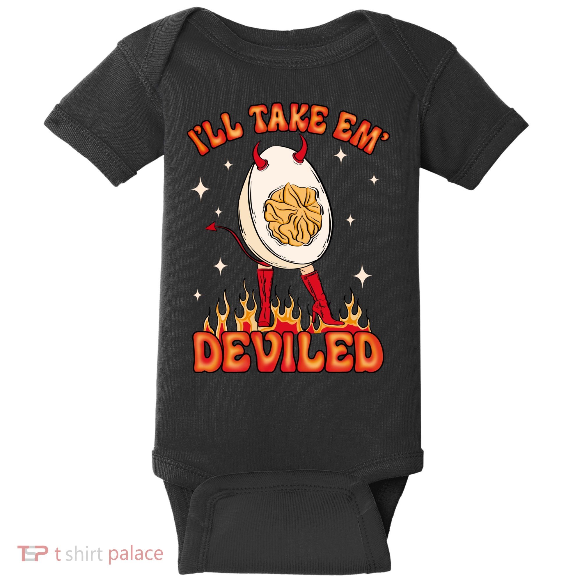 ILl Take Em Deviled Egg Funny Thanksgiving Baby Bodysuit