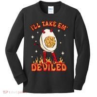 ILl Take Em Deviled Egg Funny Thanksgiving Kids Long Sleeve Shirt thumb 0