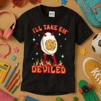 ILl Take Em Deviled Egg Funny Thanksgiving Kids T-Shirt thumb 3
