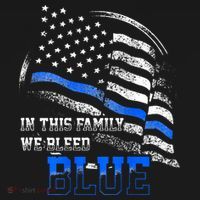 In This Family We Bleed Blue Police Blue Line Flag USA Apron thumb 3