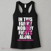 In This Family No One Fights Alone Breast Cancer Pink Ribbon Women's Tank Top thumb 3