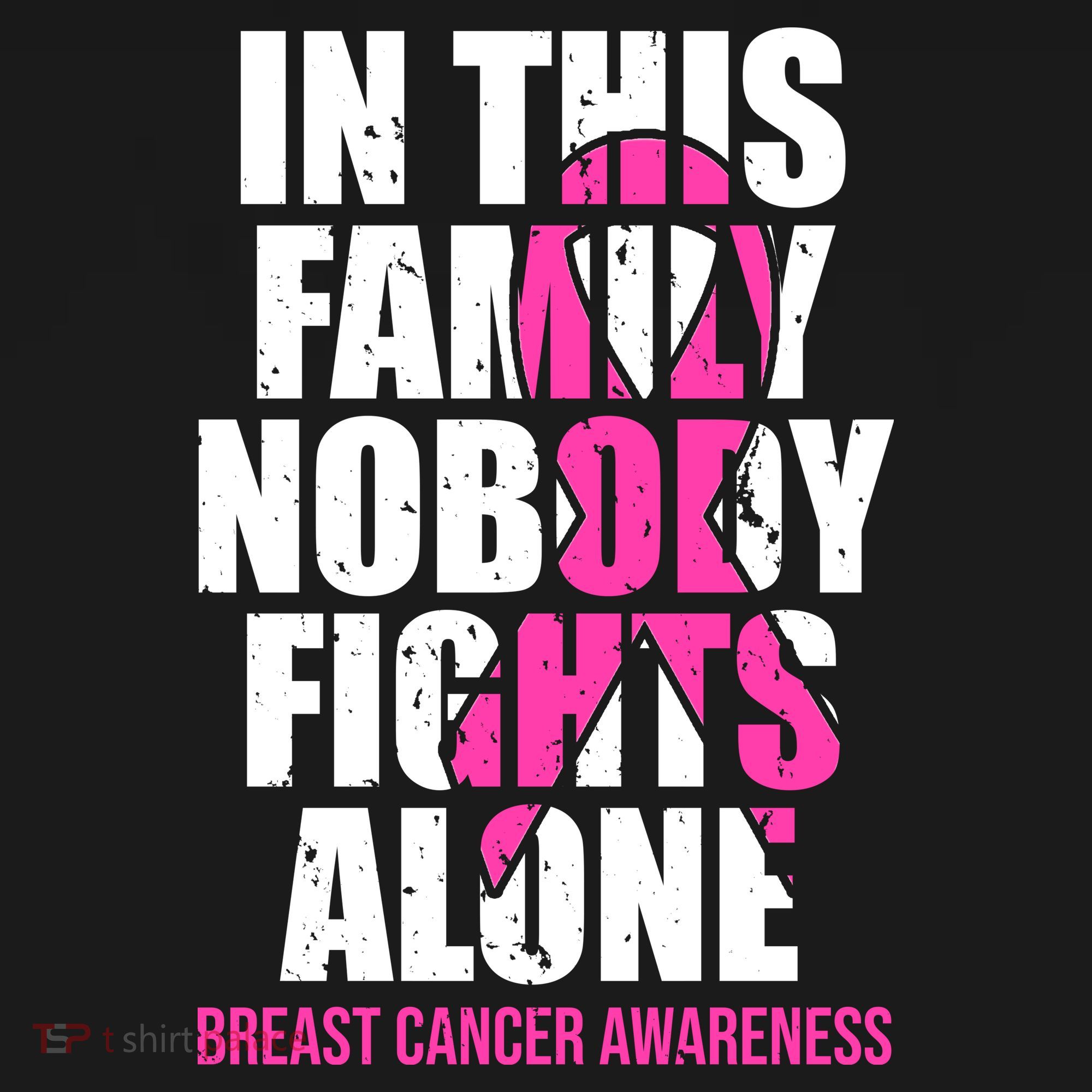 In This Family No One Fights Alone Breast Cancer Pink Ribbon Visor