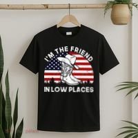 IM The Friend In Low Places Vintage Cowboy Hat Usa Flag T-Shirt thumb 2