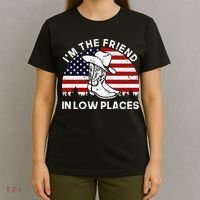 IM The Friend In Low Places Vintage Cowboy Hat Usa Flag T-Shirt thumb 4