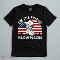 IM The Friend In Low Places Vintage Cowboy Hat Usa Flag T-Shirt thumb 5