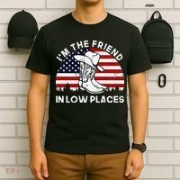 IM The Friend In Low Places Vintage Cowboy Hat Usa Flag T-Shirt thumb 6