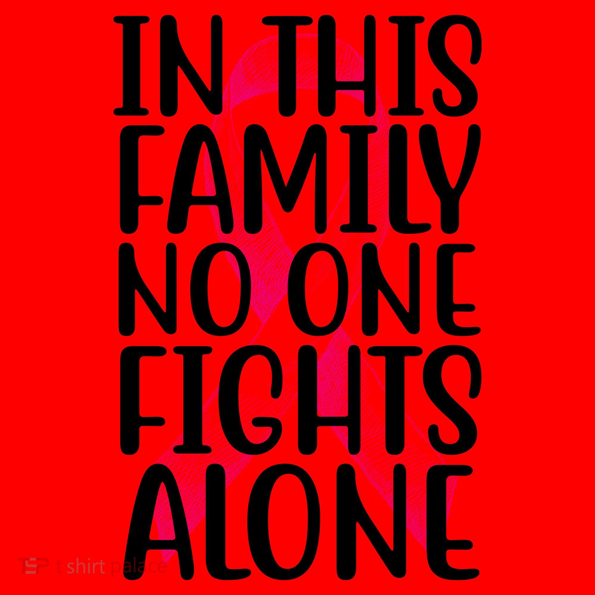 In This Family No One Fights Alone Breast Cancer Ribbon Santa Hat