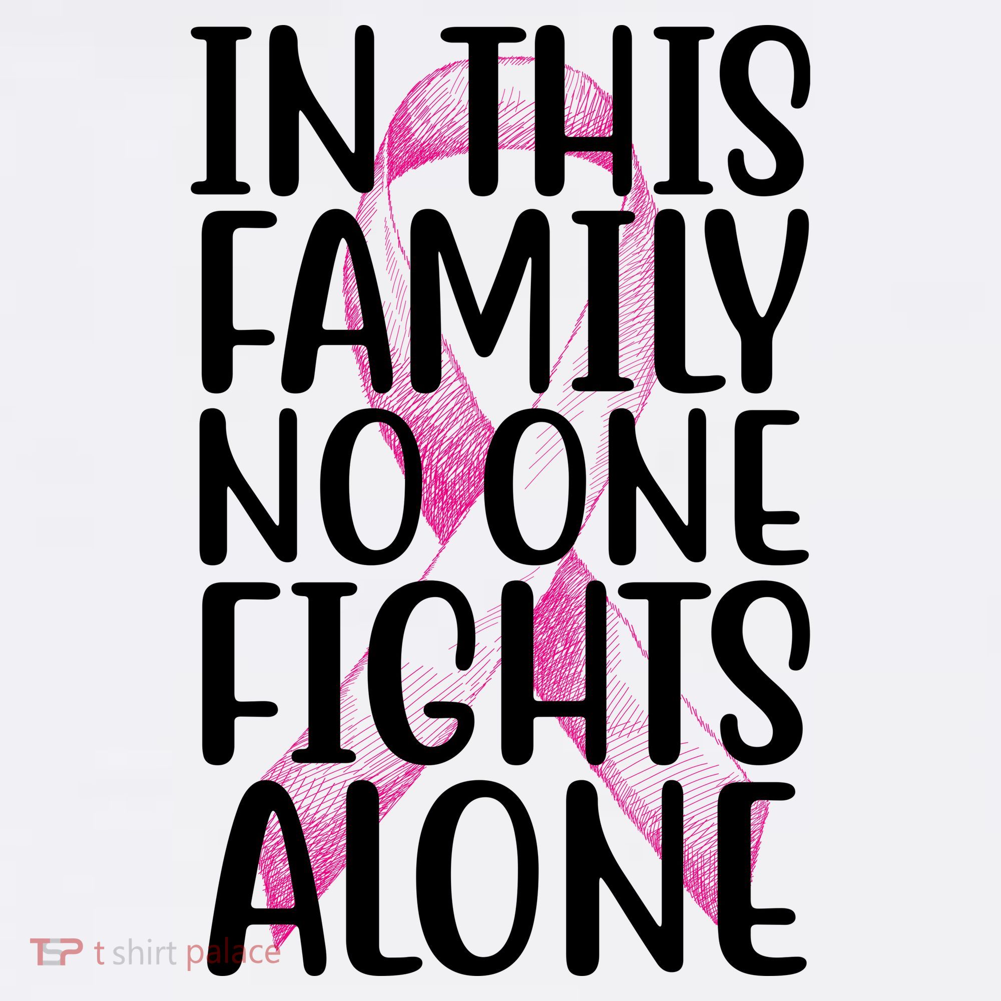 In This Family No One Fights Alone Breast Cancer Ribbon Women's Hoodie