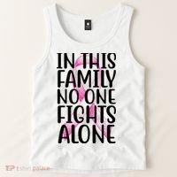 In This Family No One Fights Alone Breast Cancer Ribbon Tank Top thumb 2