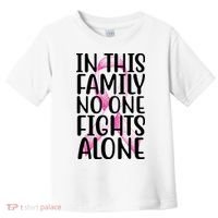 In This Family No One Fights Alone Breast Cancer Ribbon Toddler T-Shirt thumb 0