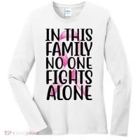 In This Family No One Fights Alone Breast Cancer Ribbon Women's Long Sleeve Shirt thumb 0